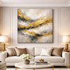 Golden Convergence Gold Abstract Canvas Wall Art | Luxury Decor