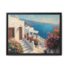 Aegean Serenity_Santorini Coastal Framed Canvas Art