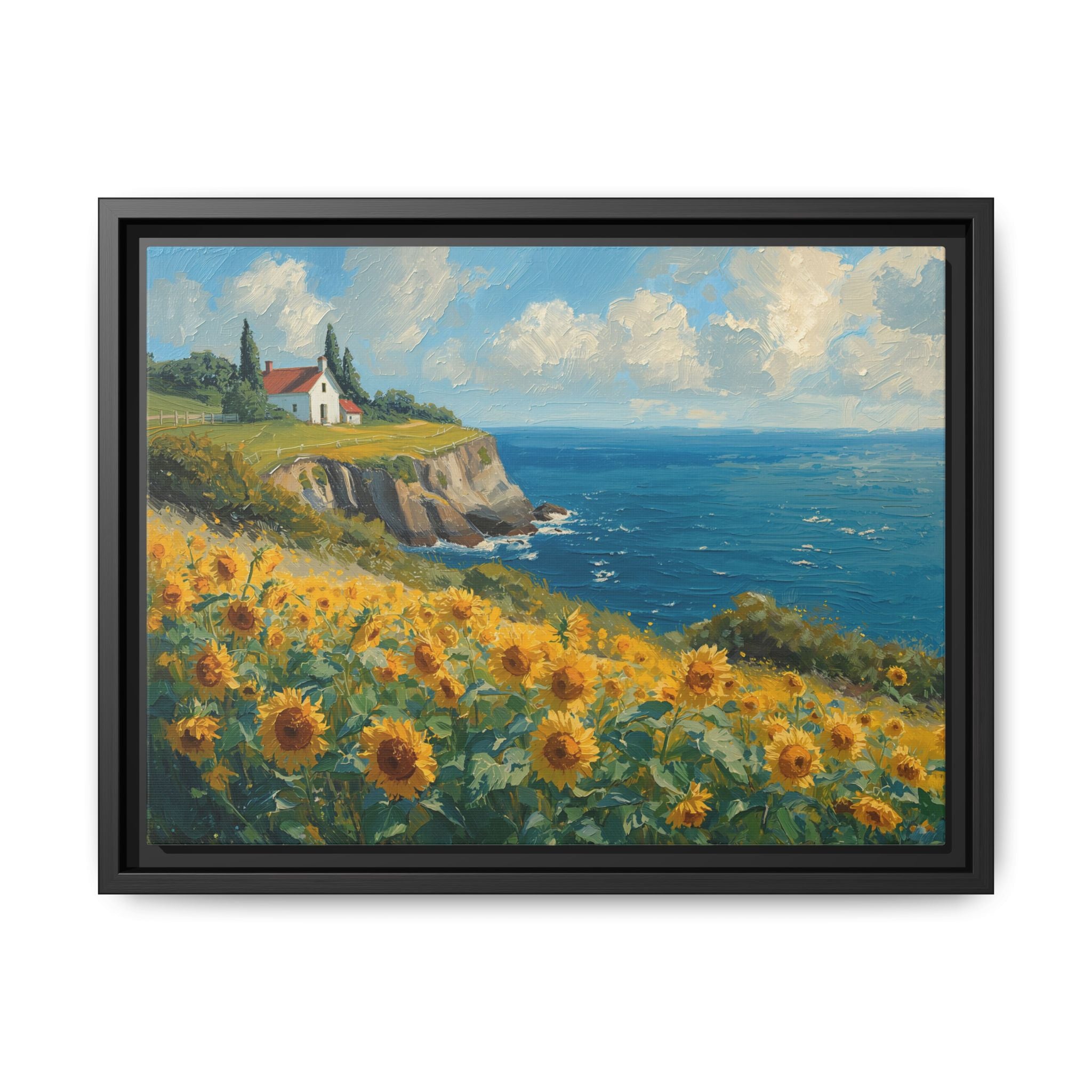 Coastal Sunflower Framed Canvas Art