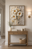 Ivory Energy Bloom – Textured Floral Framed Canvas Wall Art