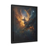 Golden Nebula Canvas Wall Art – Framed Galaxy Artwork, Luxury framed canvas for Living Room & Office