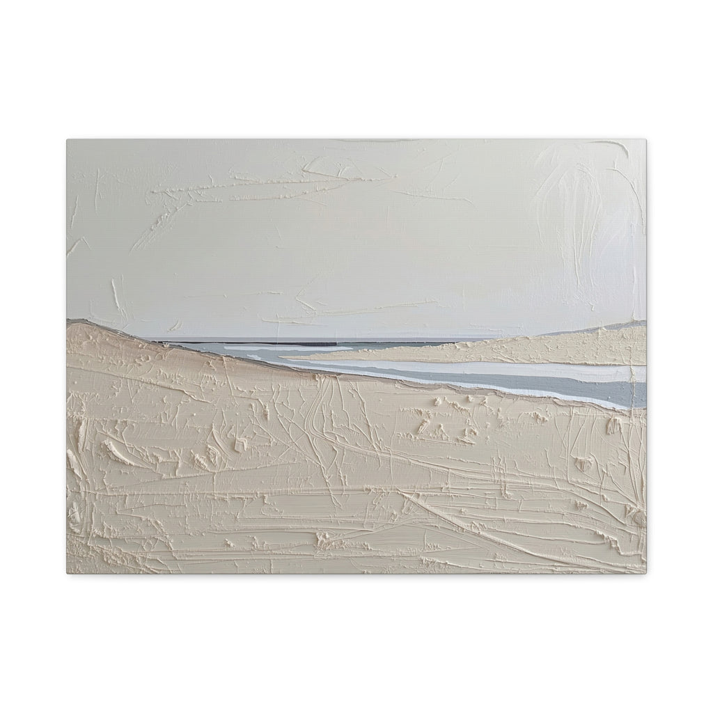 Coastal Texture Canvas Wall Art – Neutral Beach Abstract Landscape