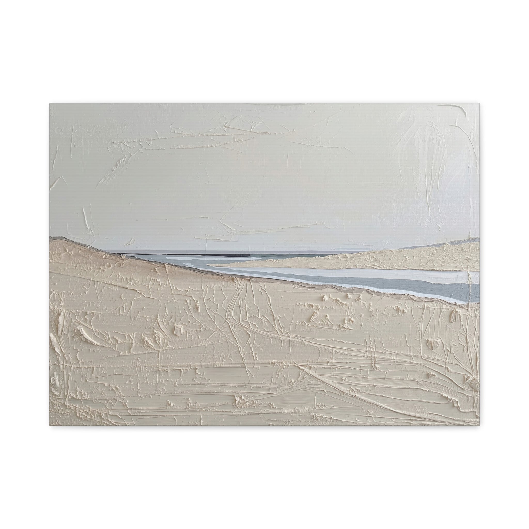 Coastal Texture Canvas Wall Art – Neutral Beach Abstract Landscape