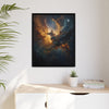 Golden Nebula Canvas Wall Art – Framed Galaxy Artwork, Luxury framed canvas for Living Room & Office