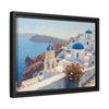 Blue Domes of Santorini | Framed Canvas Art