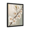 Golden Blossom Elegance – Luxury Floral Framed Canvas, Gold Neutral Wall Art, Refined Botanical Decor
