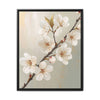 Golden Blossom Elegance – Luxury Floral Framed Canvas, Gold Neutral Wall Art, Refined Botanical Decor
