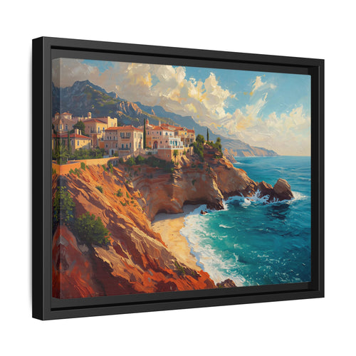 Cliffs of Palos Verdes — Mediterranean Coastal Framed Canvas Art