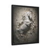 Silent Strength – White Horse Framed Canvas Wall Art