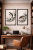 Rising Koi Fish Wall Art – Zen Ink Style Framed Print