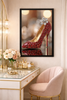 Luxury Ruby Crystal High Heel Wall Art – Framed Fashion Print