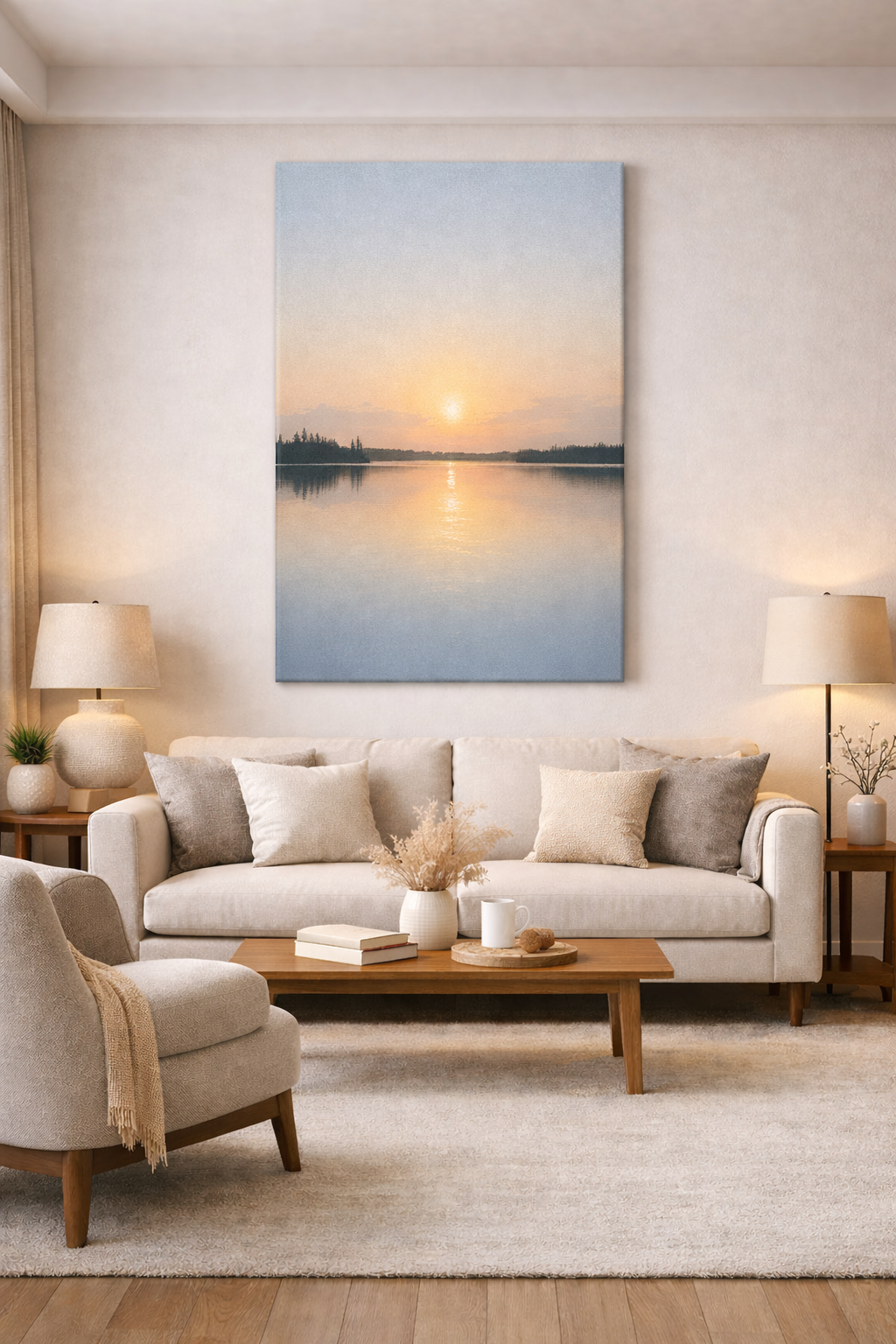 Whispering Mist Lake – Large Canvas Wall Art