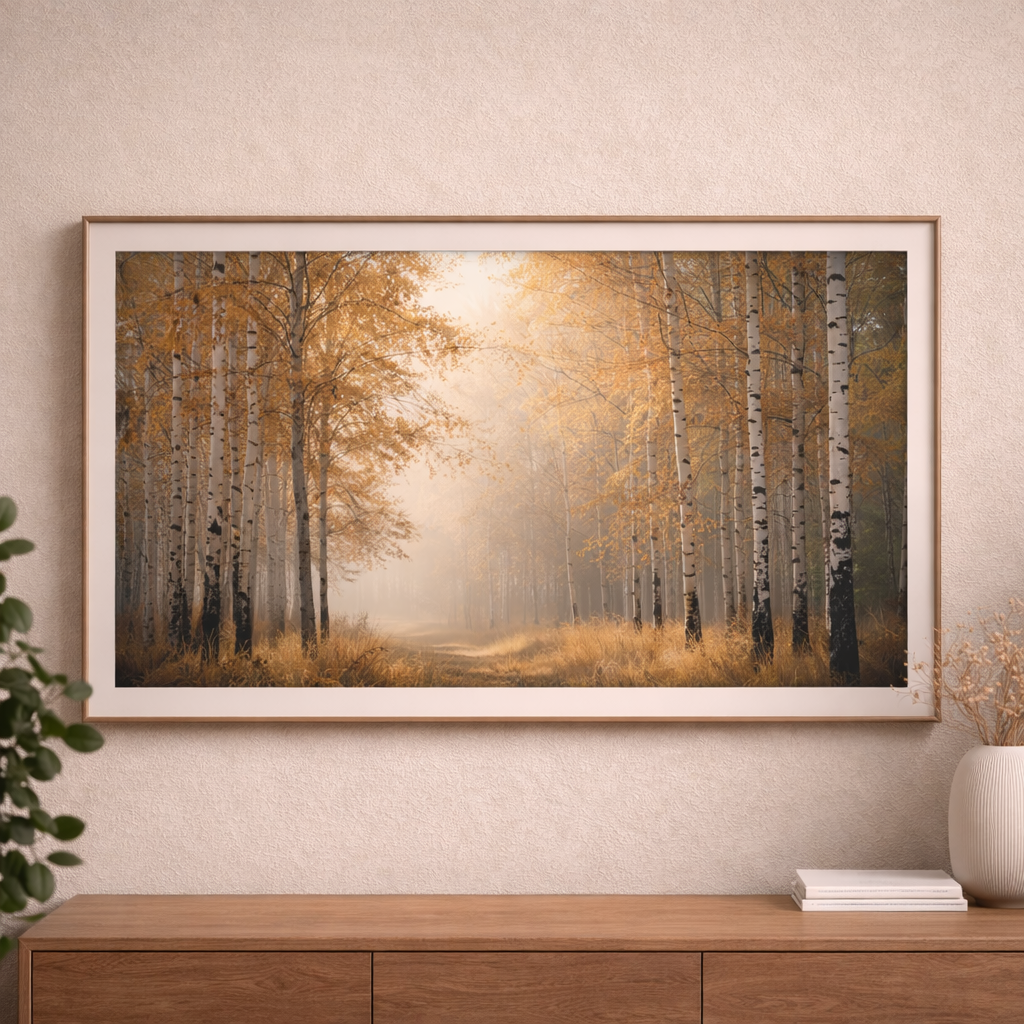 Golden Whisper Path | 4K Samsung Frame TV Digital Art