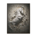 Silent Strength – White Horse Framed Canvas Wall Art