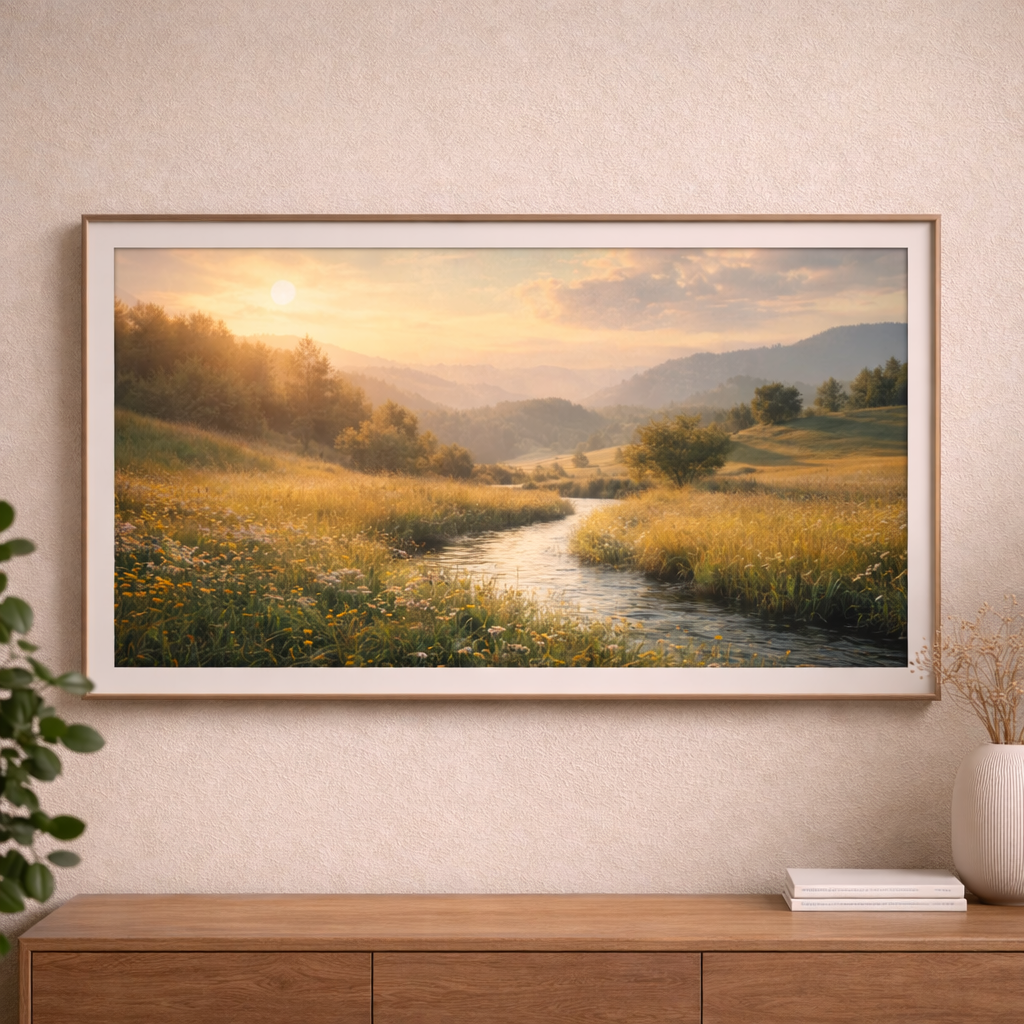 Golden Meadow Reverie | 4K Samsung Frame TV Digital Art