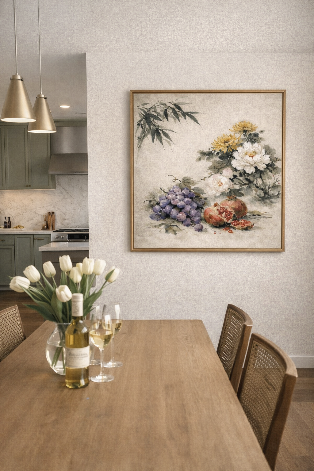 Neutral Botanical Printable Diptych Digital Download