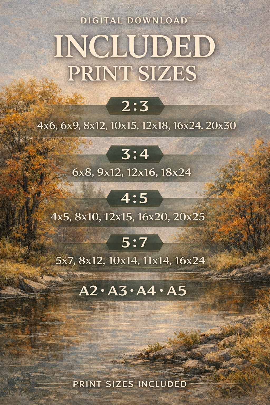 Autumn River Serenity-Sanctuary of Light digital download