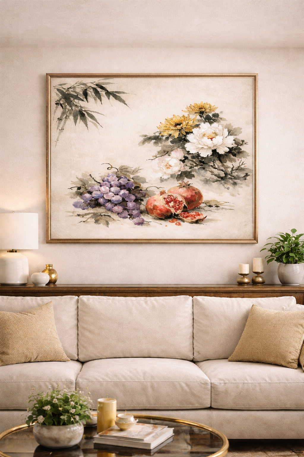 Neutral Botanical Printable Diptych Digital Download