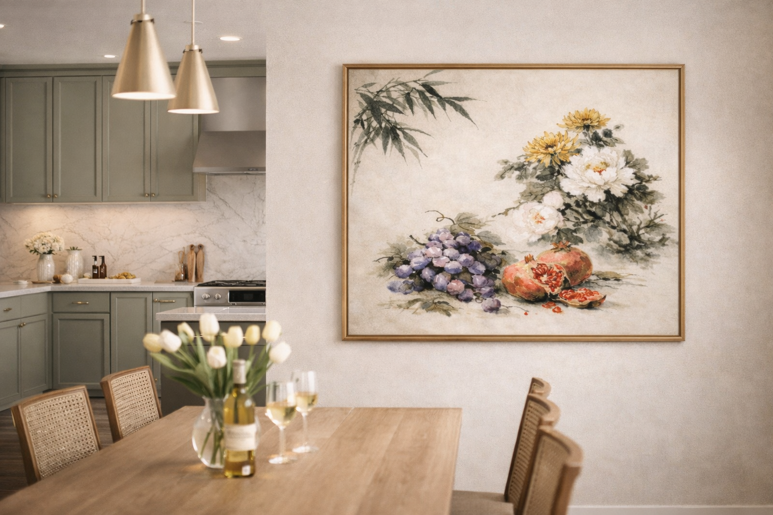 Neutral Botanical Printable Diptych Digital Download