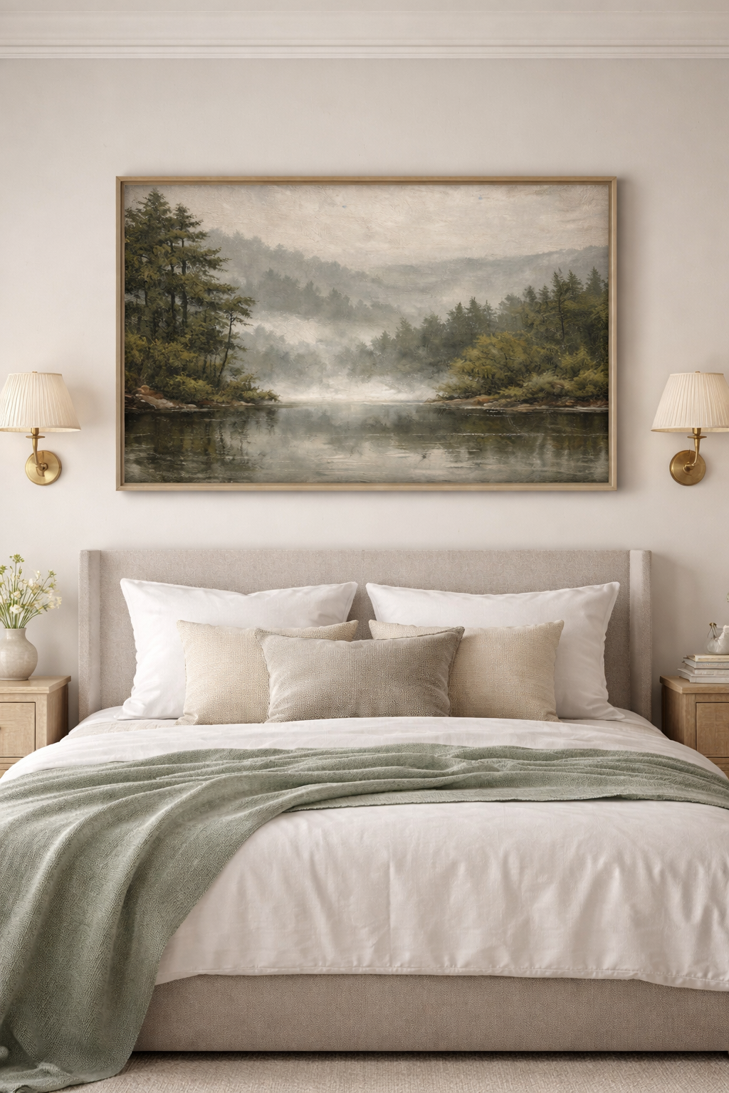 Misty Lake Wall Art Printable –Landscape Digital Download