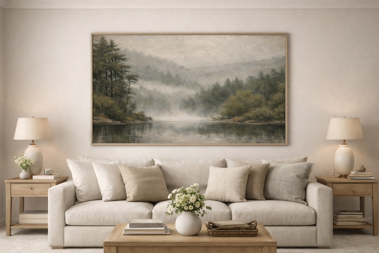 Misty Lake Wall Art Printable –Landscape Digital Download