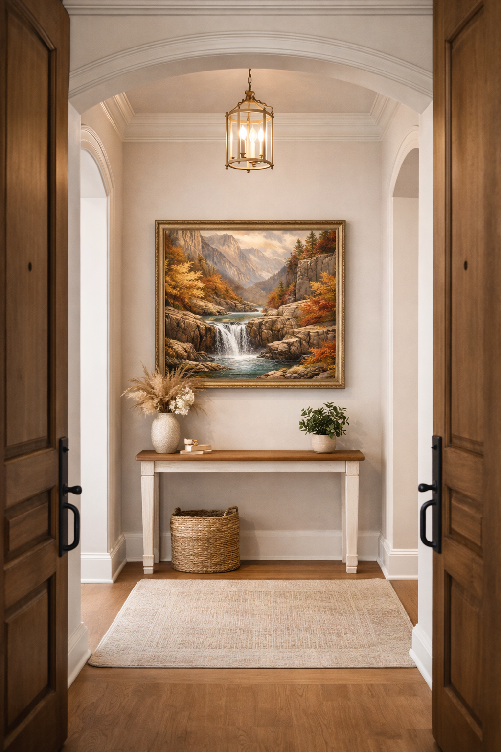 Autumn Waterfall Landscape Wall Art Printable