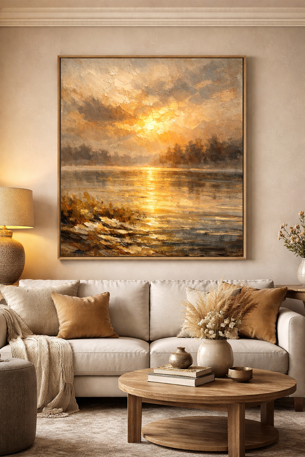 Golden Horizon Radiant – Warm Sunset Landscape Printable Wall Art