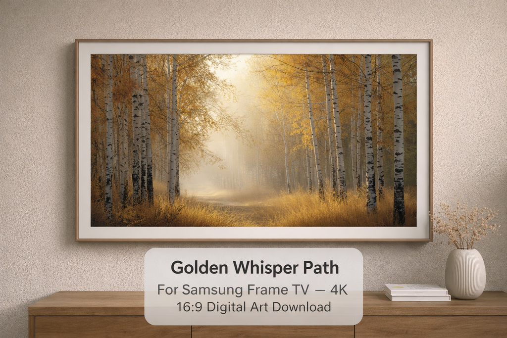 Golden Whisper Path | 4K Samsung Frame TV Digital Art