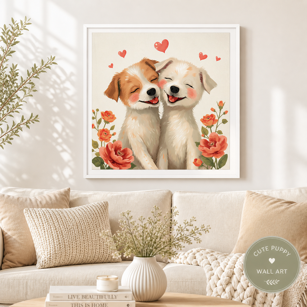 Two Little Loves – Sweet Puppy Framed Wall Art