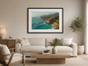Sunlit Pacific Cliffs – Coastal Framed Print