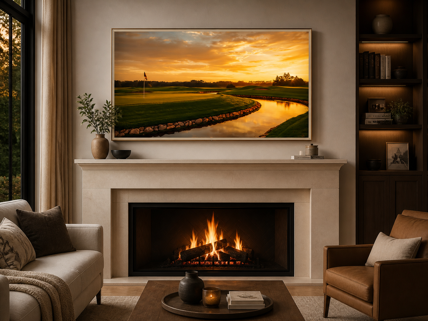 Golden Flow Fairway |4K Samsung Frame TV Digital Art