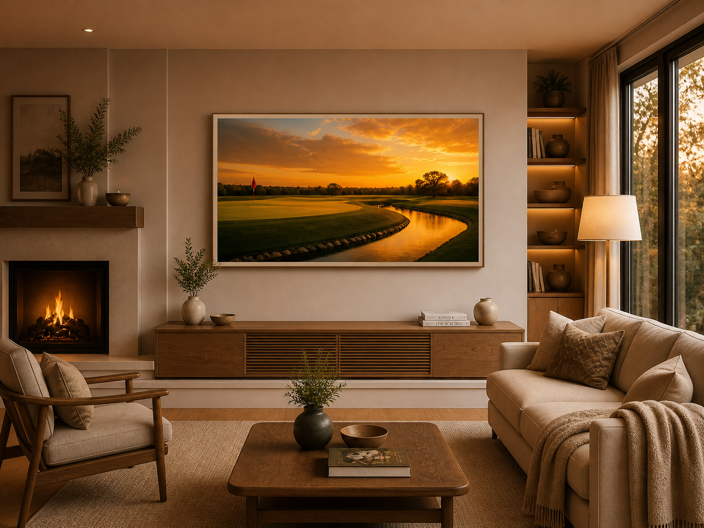 Golden River Fairway |4K Samsung Frame TV Digital Art