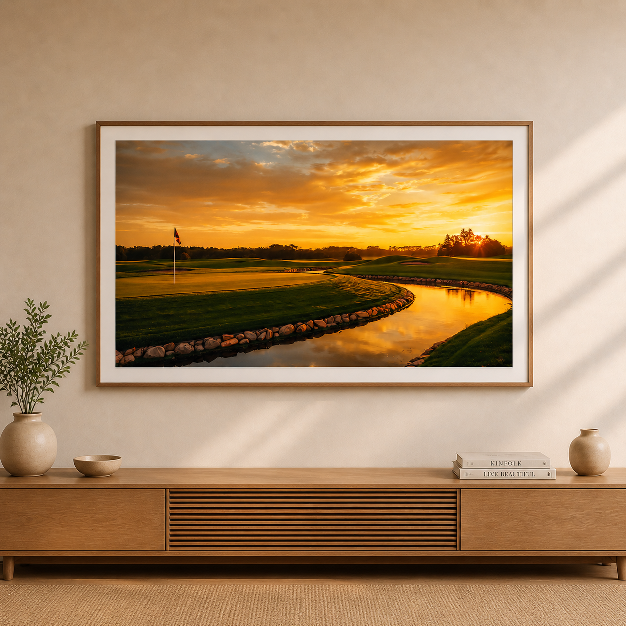 Golden Flow Fairway |4K Samsung Frame TV Digital Art