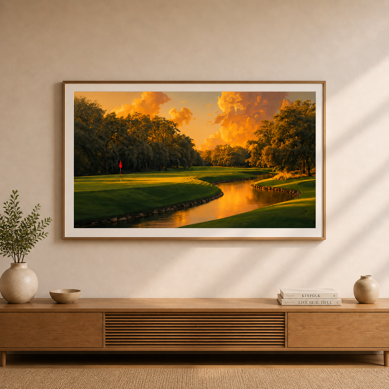 Golden River Fairway |4K Samsung Frame TV Digital Art