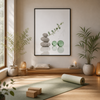Quiet Balance – Minimal Stone & Green Sphere Framed Wall Art
