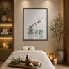 Quiet Balance – Minimal Stone & Green Sphere Framed Wall Art