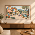 Sunlit European Village | Samsung Frame TV Art | Digital Download