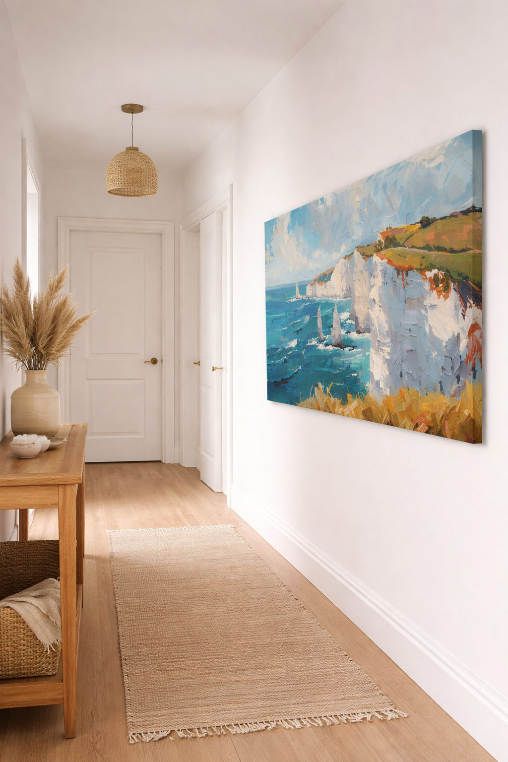 Coastal Light & Cliffs – Panoramic Ocean Canvas Wall Art