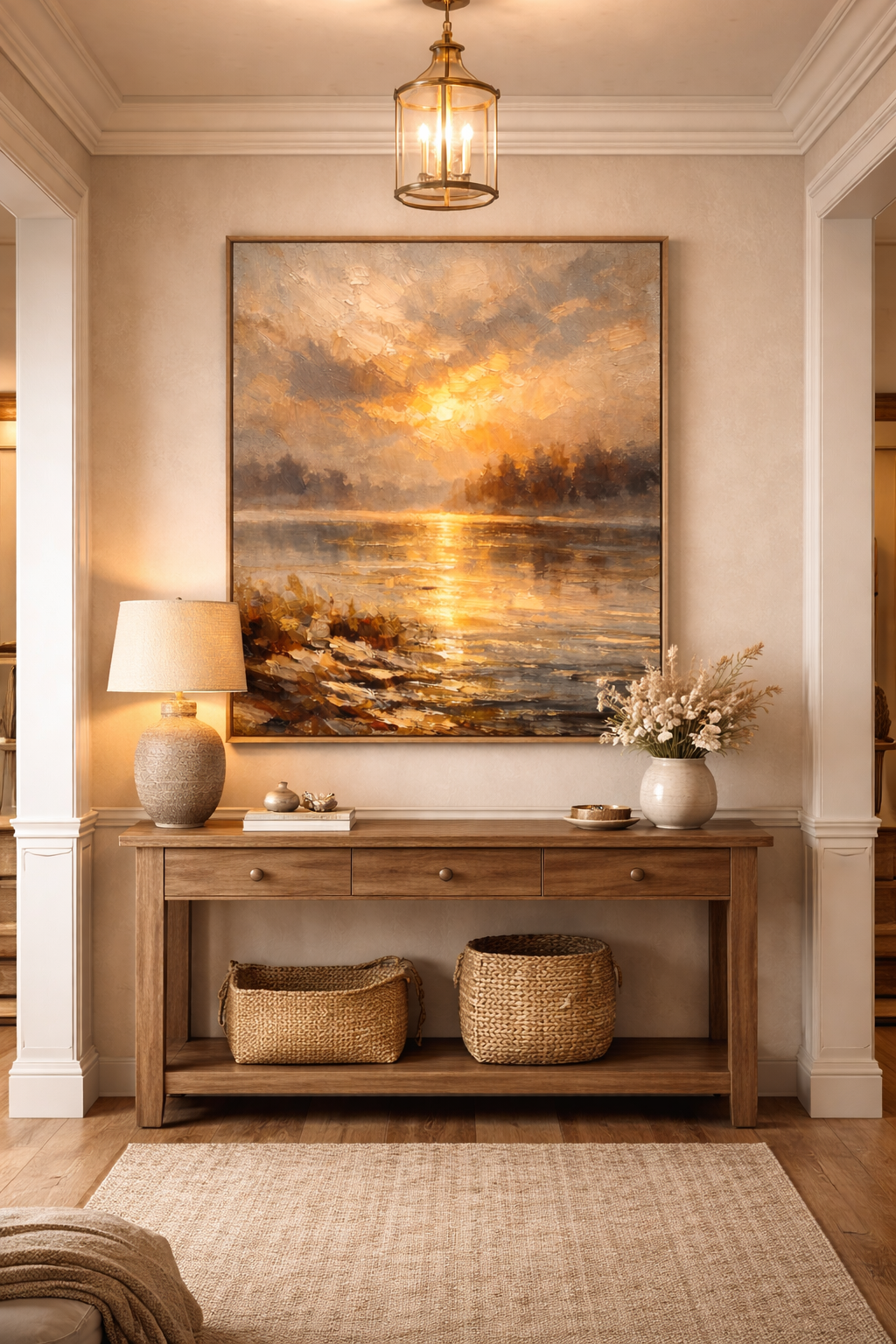 Golden Horizon Radiant – Warm Sunset Landscape Printable Wall Art