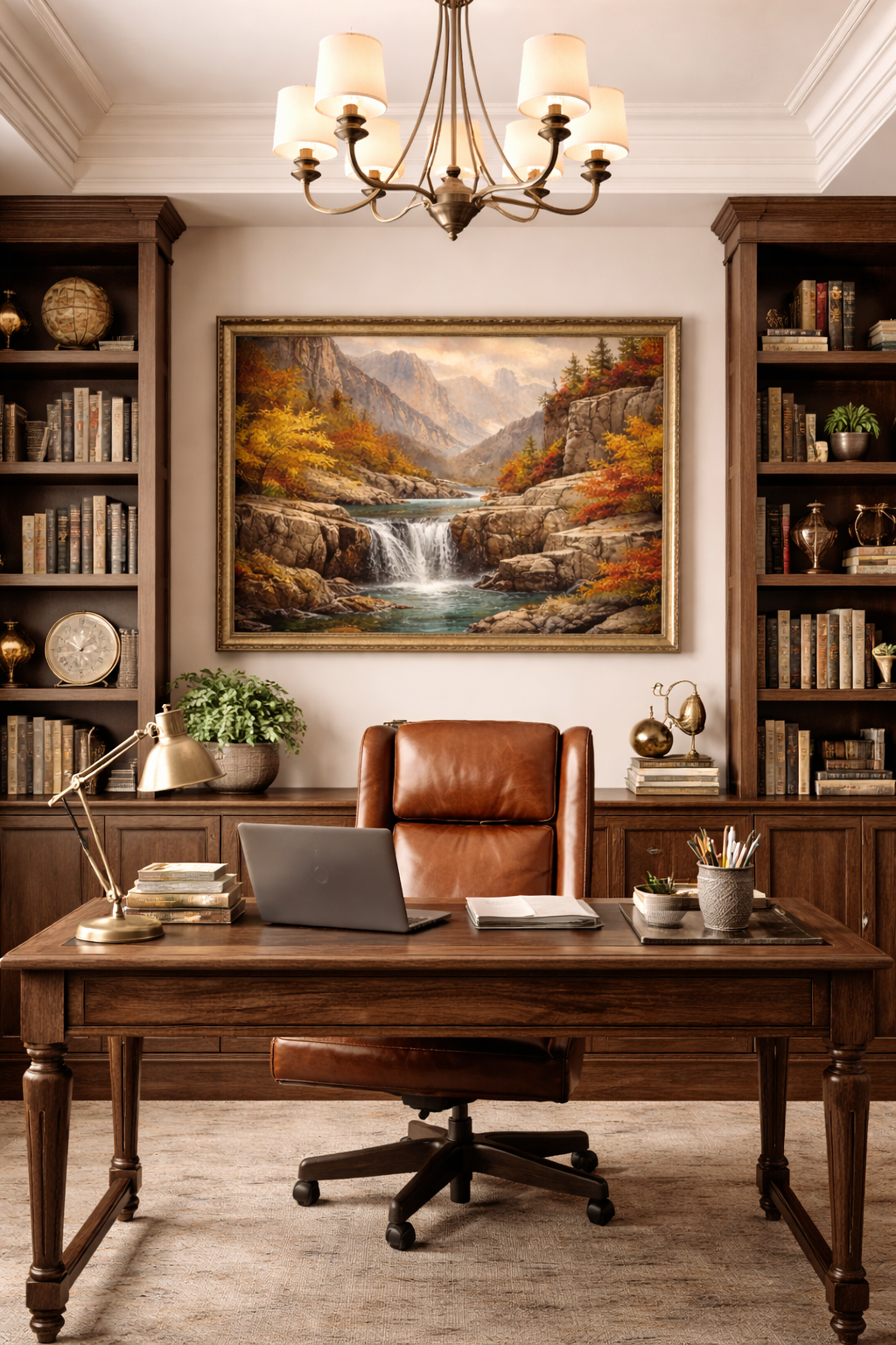 Autumn Waterfall Landscape Wall Art Printable