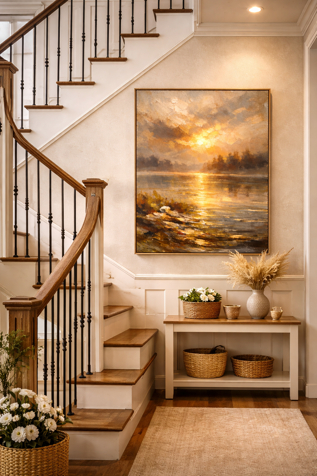 Golden Horizon Radiant – Warm Sunset Landscape Printable Wall Art