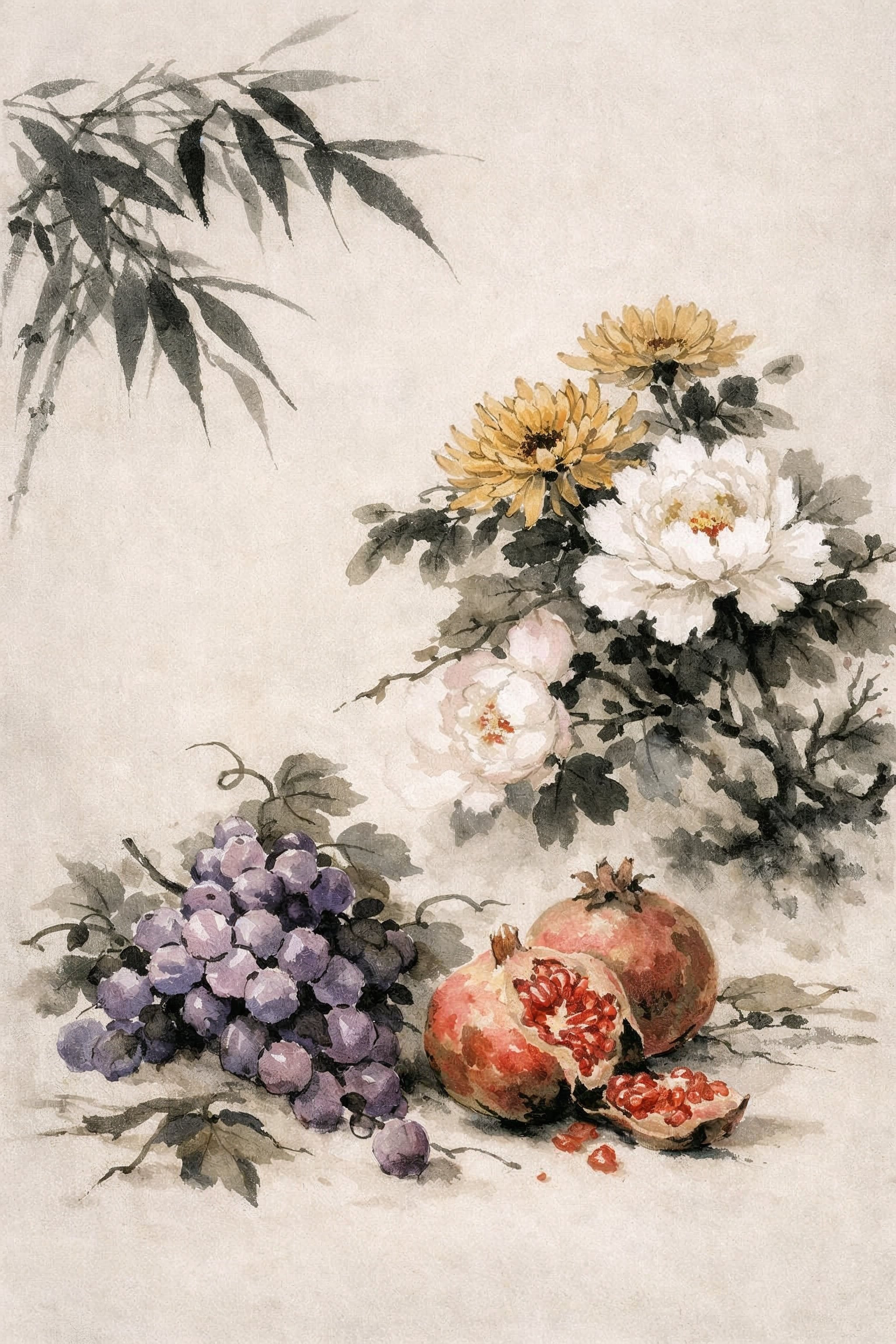 Neutral Botanical Printable Diptych Digital Download