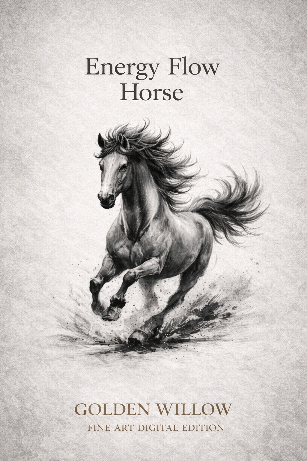Power Horse-Black and White Horse – Minimal Ink Digital Download
