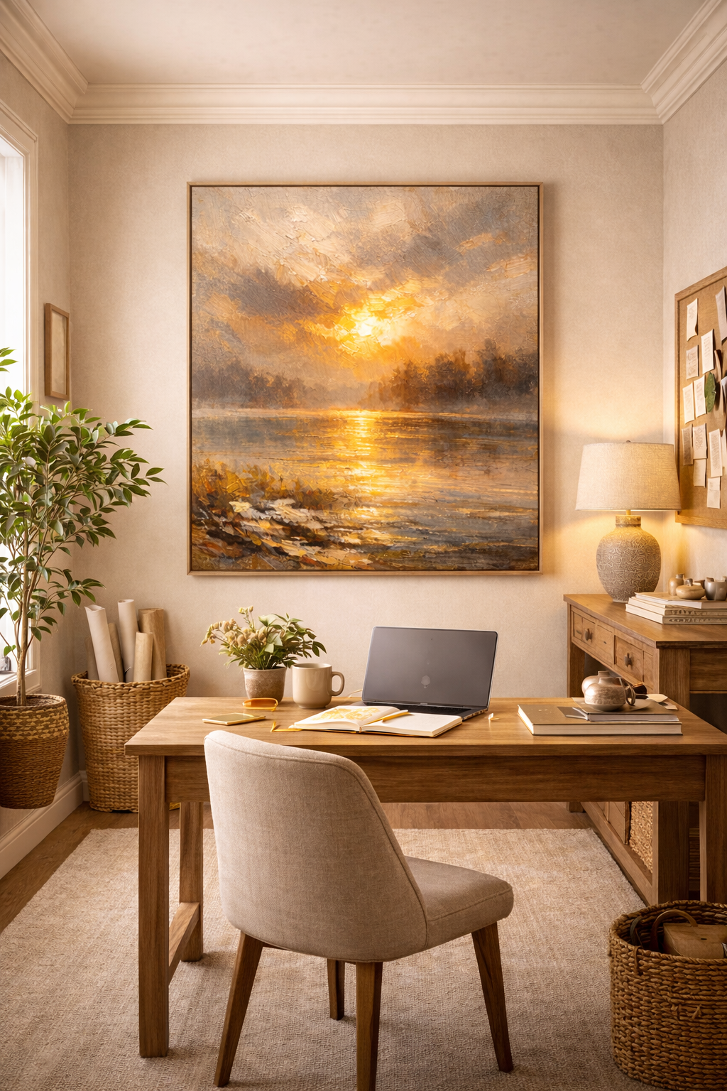Golden Horizon Radiant – Warm Sunset Landscape Printable Wall Art