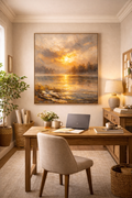 Golden Horizon Radiant – Warm Sunset Landscape Printable Wall Art