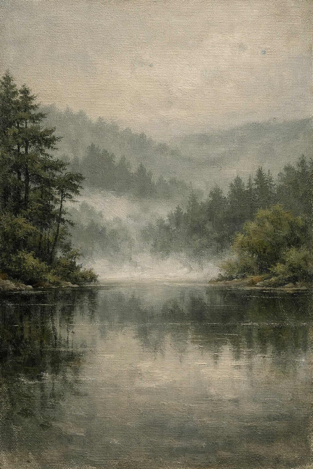 Misty Lake Wall Art Printable –Landscape Digital Download