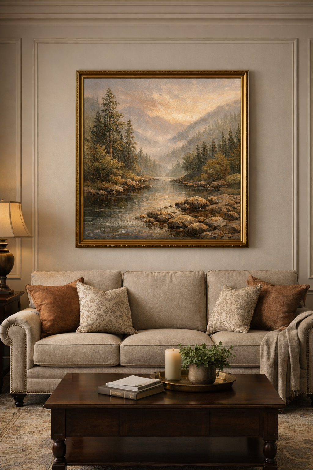 Mountain River Wall Art Printable – Landscape Digital Download