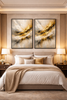 Golden Horizon – Luxury Gold Abstract Framed Canvas Wall Art