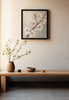 Golden Blossom Elegance – Luxury Floral Framed Canvas, Gold Neutral Wall Art, Refined Botanical Decor