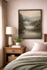 Mountain River Landscape – Framed Canvas Wall Art